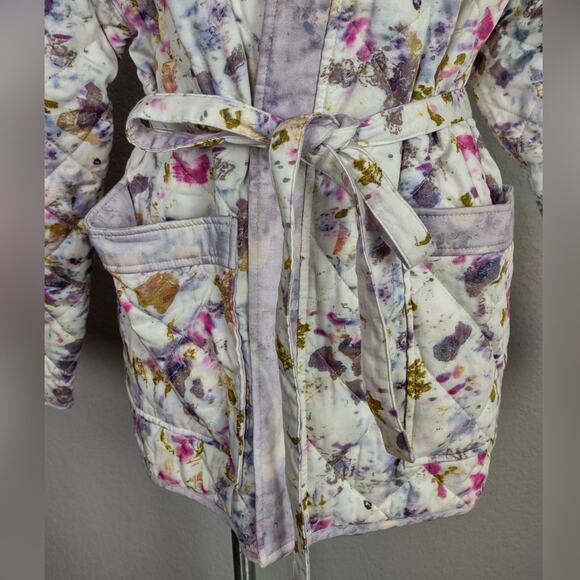 J. Crew X Flora Obscura Floral Quilted Reversible Wrap Jacket PrimaLoft Size L - Picture 14 of 16